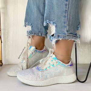 Hologram White Iridescent Shimmery Sneakers